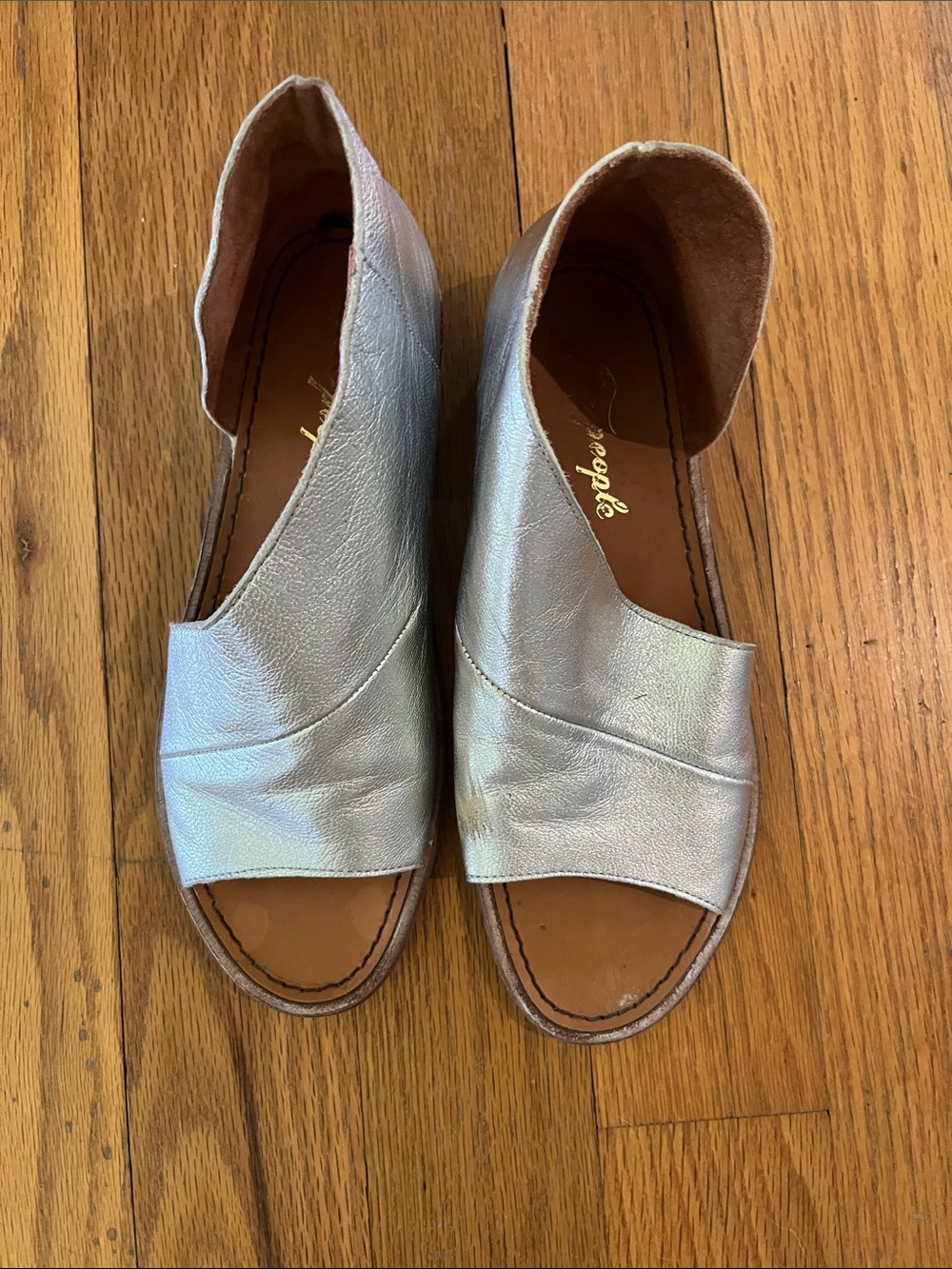 Free People Silver Mont Blanc Sandals Good Used Condition Size 38 or 8